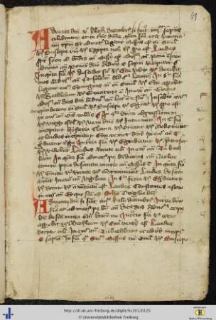 [61r - 71r] Liber ordinaries für Advent, Weihnachten, Epiphanie und Septuagesima.