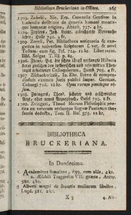 165-177, Bibliotheca Bruckeriana. In Duodecimo