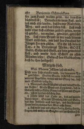 Morgen-Lied. Mel. Meinen Jesum laß ich nicht.