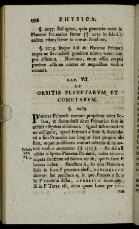 Cap. VII. De Orbitis Planetarum Et Cometarum