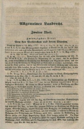 Allgemeines Landrecht. Zweiter Theil.