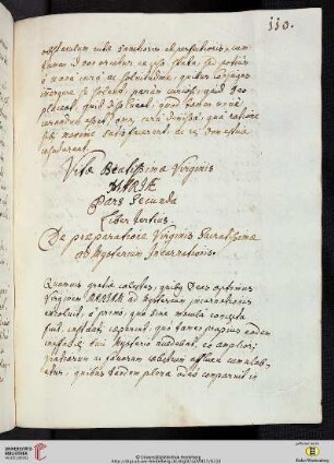 Vitæ Beatissimæ MARIÆ Pars Secunda Liber tertius. De præparatione Virginis Sacratissimæ ad Mysterium Jncarnationis.
