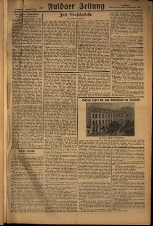 Dritte Ausgabe vom Dienstag, den 01. Januar 1929.