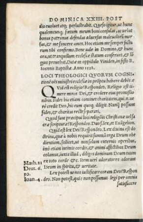 Loci Theologici Quorum Cognitionem omnes ministri ecclesiae in promptu habere debent.