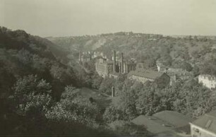 Plauenscher Grund : Dresden. Blick vom Schweizerbett talaufwärts in den Plauenschen Grund mit Brotfabrik