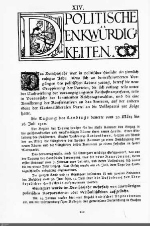 Politische Denkwürdigkeiten.