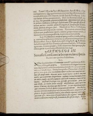 Articulus III. Semasia Conscientiæ bonæ malæve specialis, una cum ejusdem Fallibilitate.