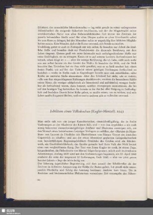 Jubiläum eines Volksbuches (Kugler-Menzel). 1943