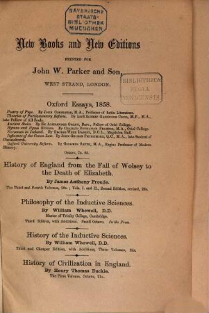 Oxford essays. 1858