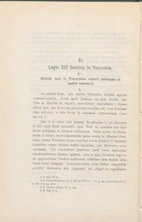 B. Legio XIII Gemina in Pannonia.