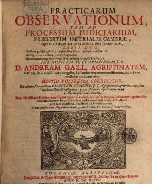 Practicae observationes : libri duo