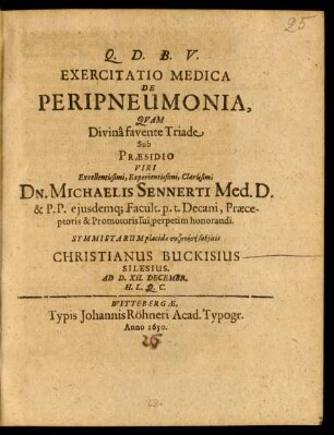 Exercitatio Medica De Peripneumonia