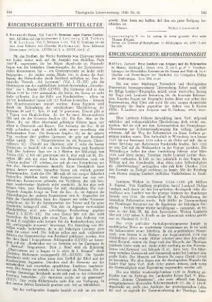 749-750 [Rezension] Sermones super Cantica canticorum : 1 - 35