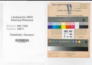 Entnazifizierung Hermann Oedekofen , geb. 21.05.1885 (Lokfuehrer)