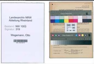 Entnazifizierung Otto Wegemann , geb. 28.06.1892 (Friseur)