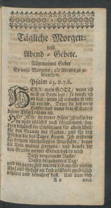 Tägliche Morgen- und Abend-Gebete.