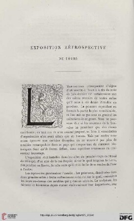 2. Pér. 8.1873: Exposition rétrospective de Tours, [1]