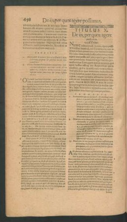 Titulus X. De iis, per quos agere possumus.
