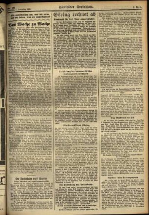 Zweite Ausgabe vom Dienstag, den 07. November 1933.
