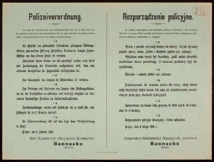 "Polizeiverordnung." Hygienevorschriften betreffend Lumpensammeln