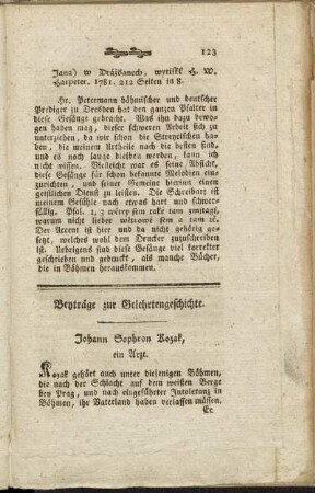 Beyträge zur Gelehrtengeschichte.