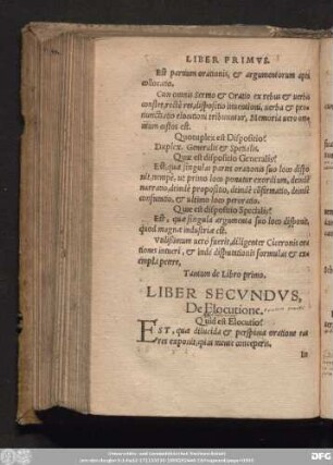 Liber Secundus, De Elocutione.