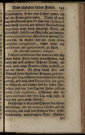 De febribus continuis benignis.