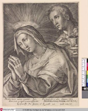 [Die Jungfrau Maria im Gebet; The virgin turned to the left, praying; La vierge en prière]
