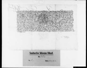 Befehl Kaiser Friedrichs III. an den Freigrafen Conrad Rusopp zu Arnsberg von seinem gegen den Freigrafen Lamprecht Seltzer zu Münster eingeleiteten gerichtlichen Verfahren innerhalb 14 Tagen abzustehen