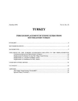 Forced displacement of ethnic Kurds from southeastern Turkey