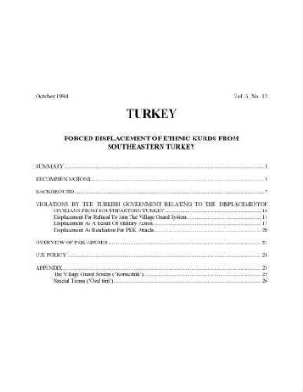 Forced displacement of ethnic Kurds from southeastern Turkey