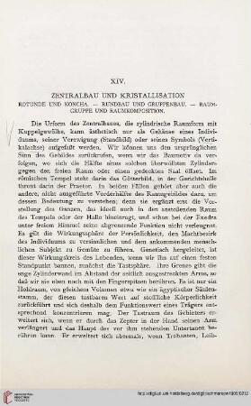 XIV. Zentralbau und Kristallisation