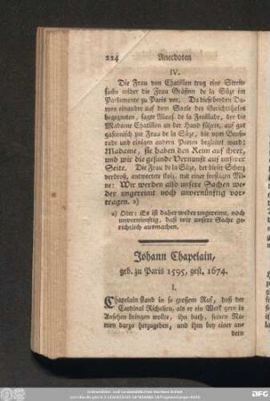 Johann Chapelain, geb. zu Paris 1595, gest. 1674.