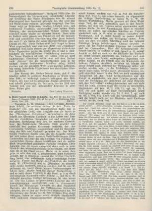 439-442 [Rezension] Martin, Jos., S. Thasci Caecili Cypriani de Lapsis