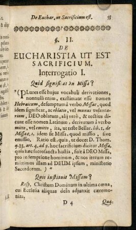 55-64, §. II. De Eucharistia Ut Est Sacrificium.