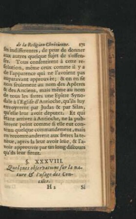 § XXXVIII. Quelques observations sur la nature & l'usage des Conciles.