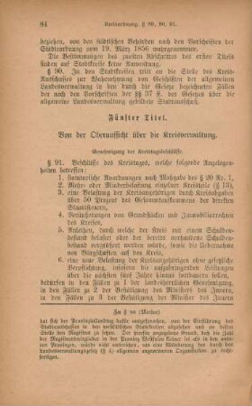 Fünfter Titel. Von der Oberaufsicht über die Kreisverwaltung.