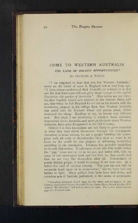 Come to Western Australia