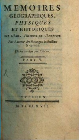 Mémoires Géographiques Physiques Et Historiques Sur L'Asie, L'Afrique Et L'Amérique, 5