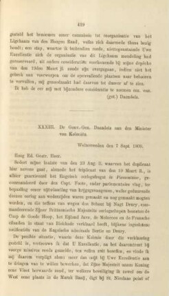 XXXIII. De Gouv.-Gen. Daendels ... 7 Sept. 1809