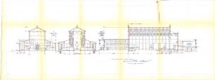 Döllgast, Hans; München; Basilika St. Bonifaz, Umplanung - Längsschnitt, Querschnitte