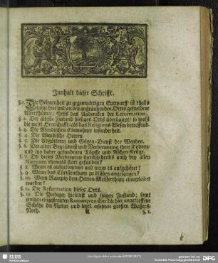 Innhalt dieser Schrifft