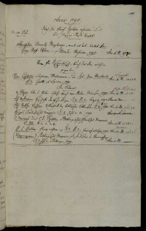 Durch Hhn Prof. Tychsen erhalten und aus hiesiger Kasse bezahlt. - Von Hhn Rosenbusch, Buch Drucker allhier gegeben.
