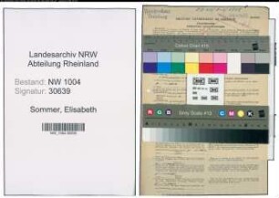 Entnazifizierung Elisabeth Sommer , geb. 05.04.1914 (Postangestellte)