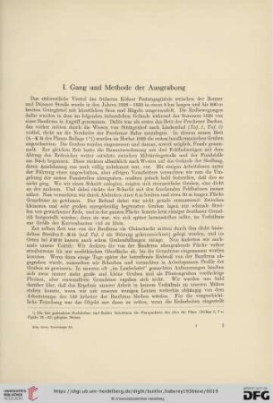 I. Gang und Methode der Ausgrabung