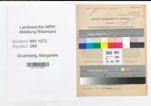 Entnazifizierung Margarete Gruenberg , geb. 02.09.1890 (Lehrerin)