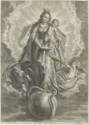 Maria als Himmelskönigin mit Kind auf der Weltkugel