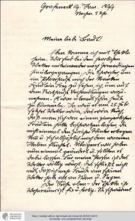 Brief vom 19.01.1899
