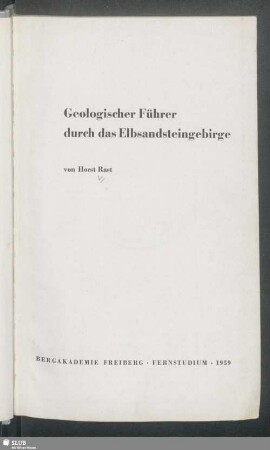 Geologischer Führer durch das Elbsandsteingebirge