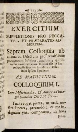 173-219, Exercitium Suppletionis Pro Peccatis, Et Praeparatio Ad Mortem.